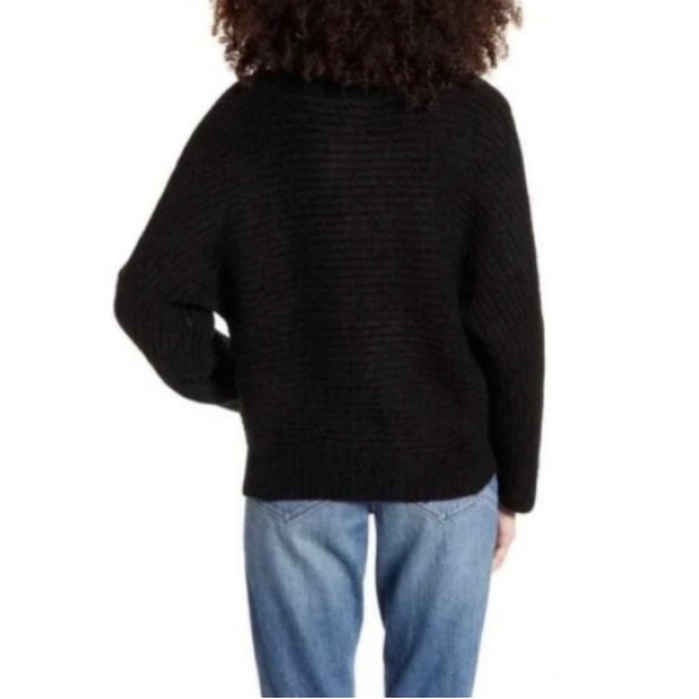 Leith Black Cowl Neck Ribbed Sweater Cozy Oversized Fall /Winter Knit Size M/L - Picture 3 of 9